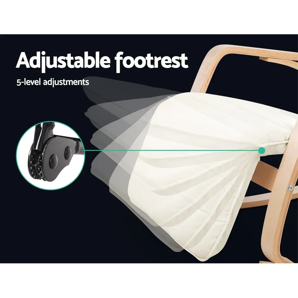 Fabric Rocking Armchair with Adjustable Footrest Price