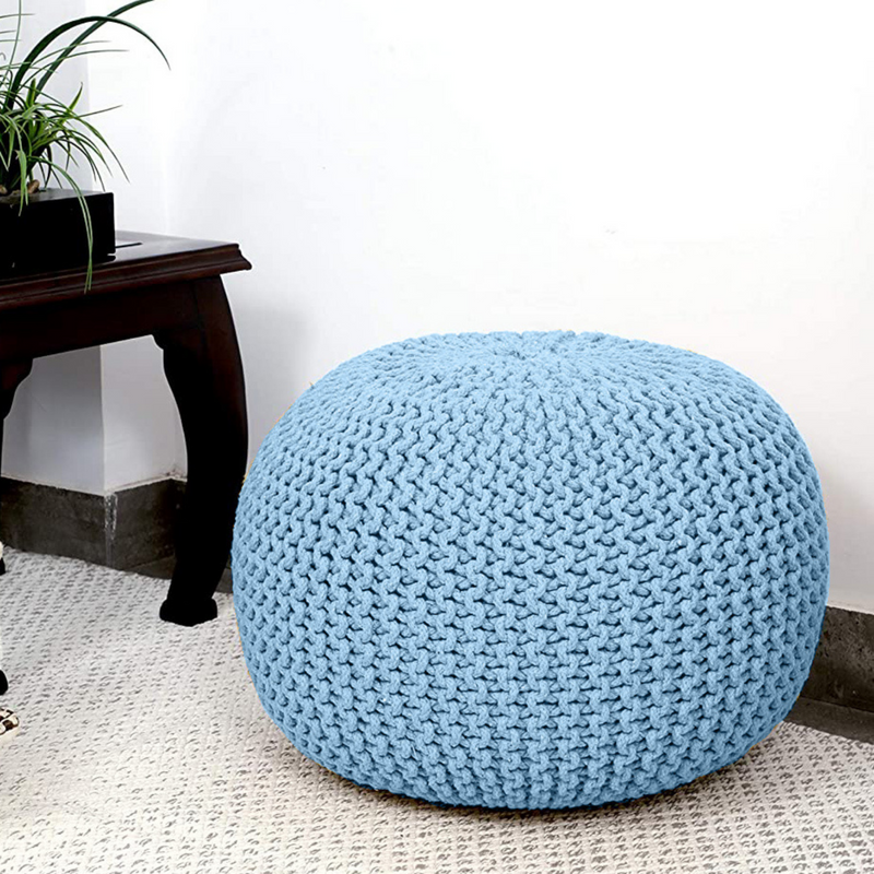 Braided Ottoman Pouffe Footstool Hand Knitted Price