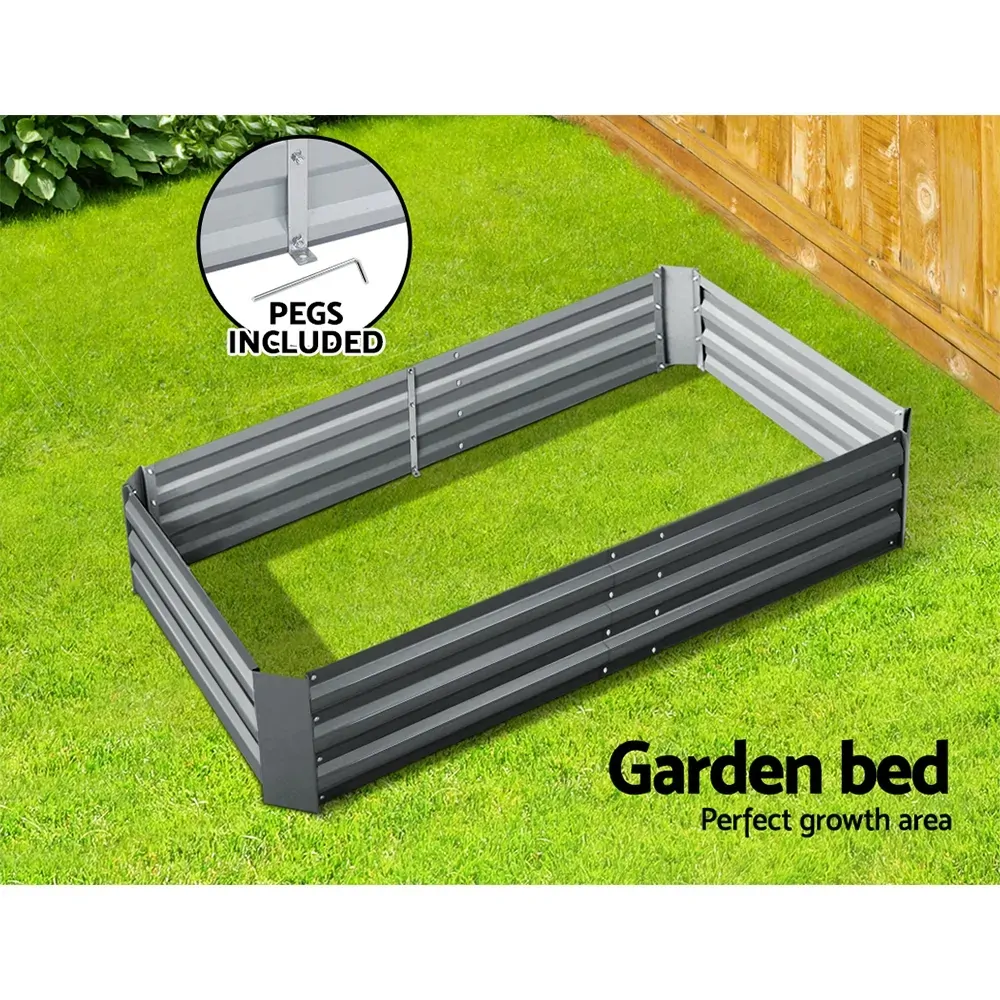 Green Fingers Galvanised Steel Garden Bed - Aliminium Grey Price