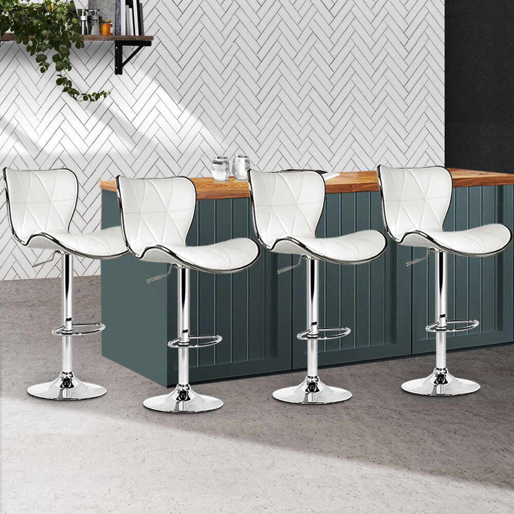 PU Leather Patterned Bar Stools - Chrome Price