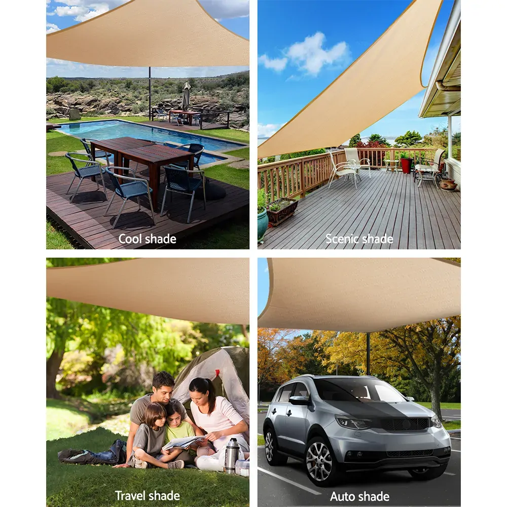 98% UV Sun Shade Sail Cloth Shadecloth Rectangle Canopy 280gsm Price