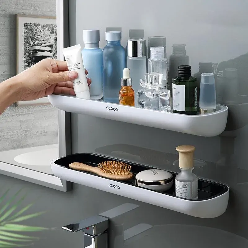 Bathroom Shelves Organizer Wall Mount Home Towel shelf Shampoo Rack With Towel Bar Storage Rack Bathroom Accessories Price