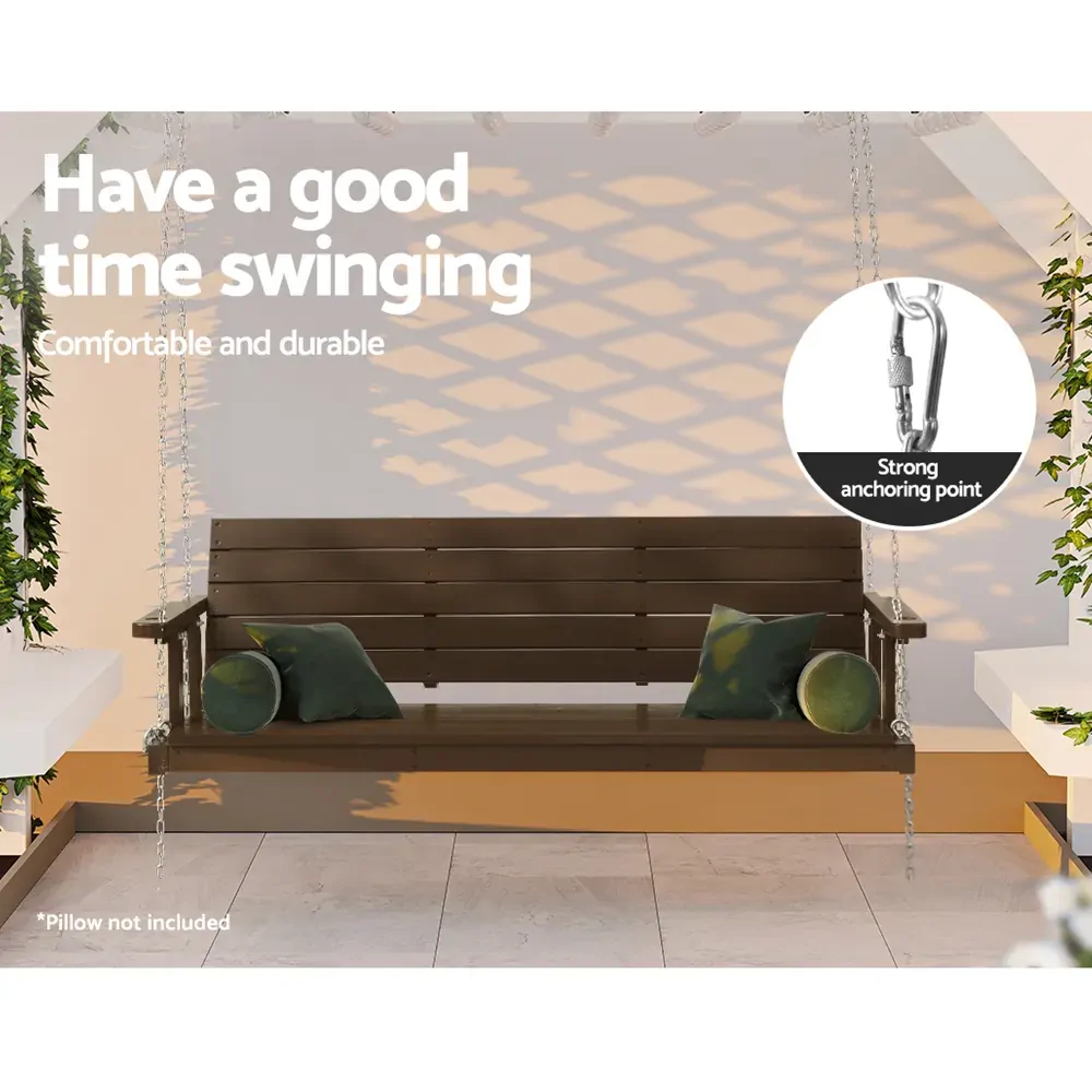 Porch Swing Chair with Chain Outdoor Furniture 3 Seater Bench Wooden Price