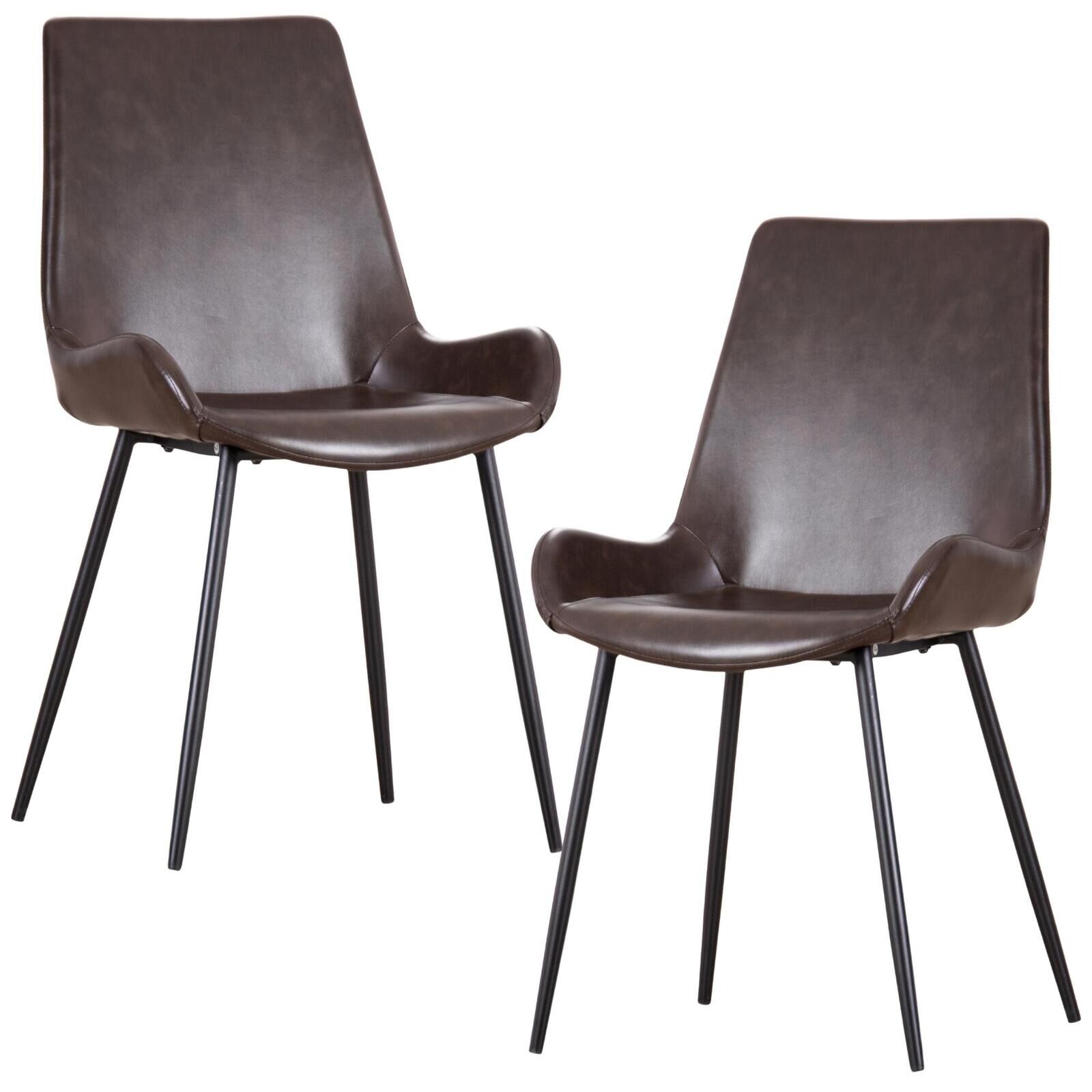 Brando PU Leather Upholstered Dining Chair Metal Leg - Brown Price