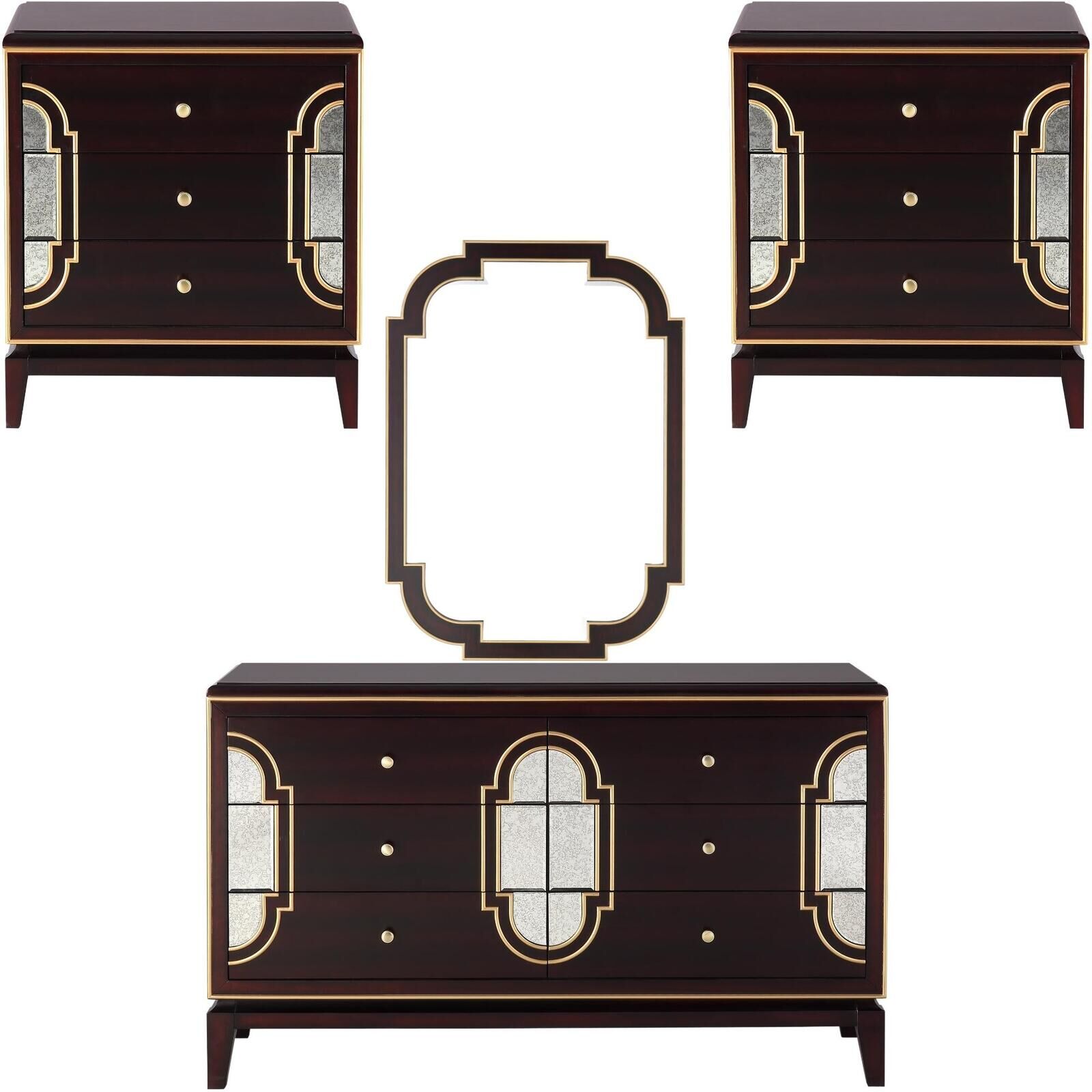 Booneville Bedside Table Solid Wood 3 Drawers Storage Cabinet Nightstand Price
