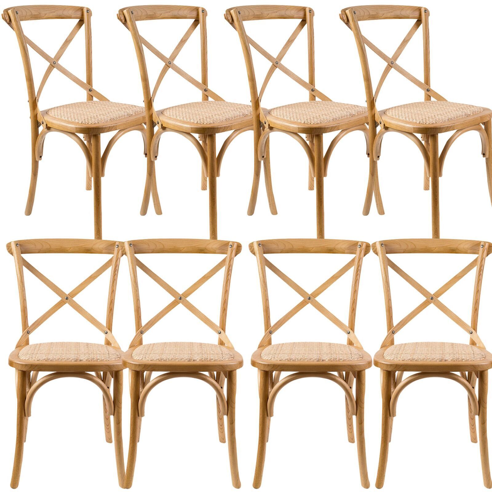 Aster Crossback Dining Chair Solid Birch Timber Wood Ratan Seat Price