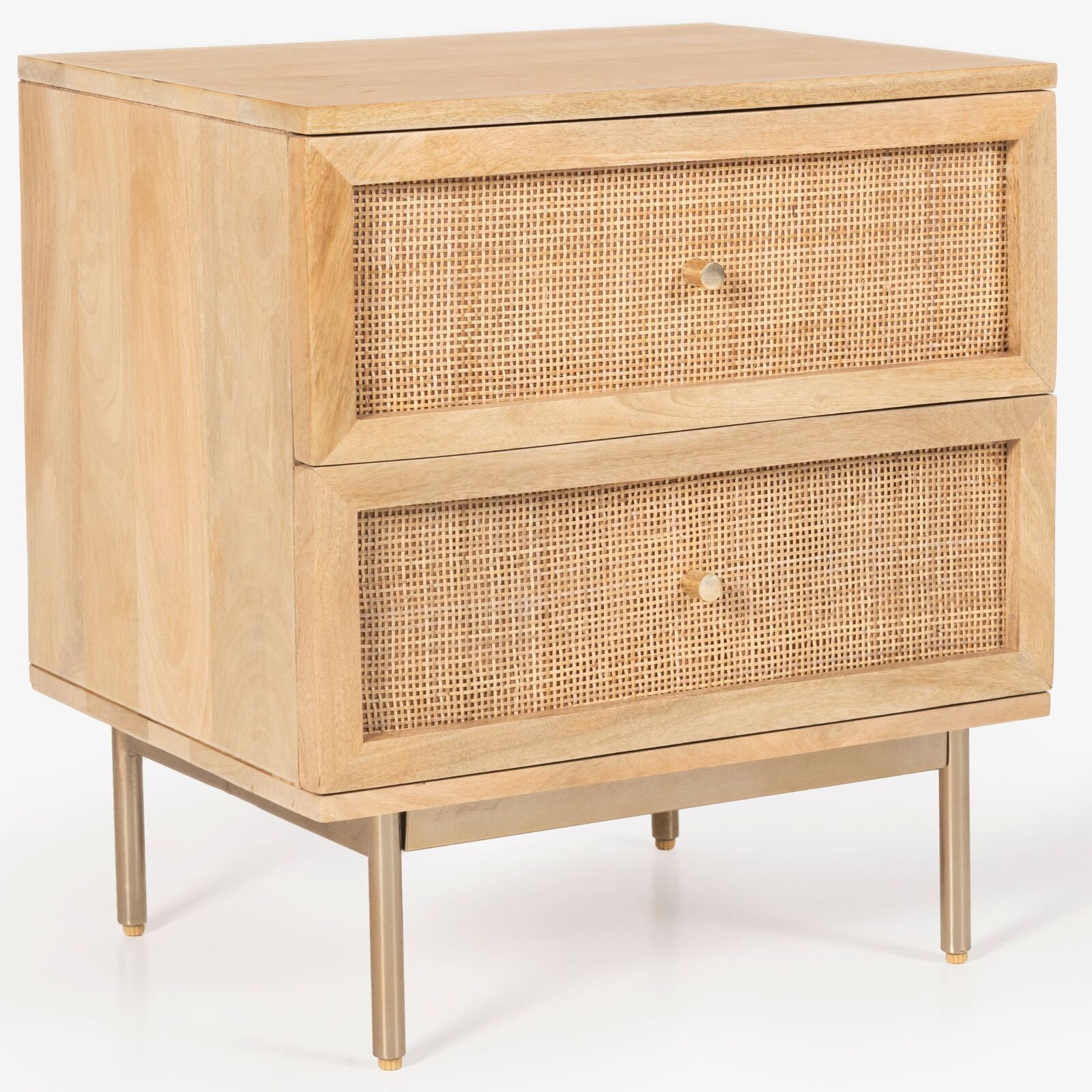 Tanque Bedside Table Drawer Storage Cabinet Solid Mango Wood Rattan Price