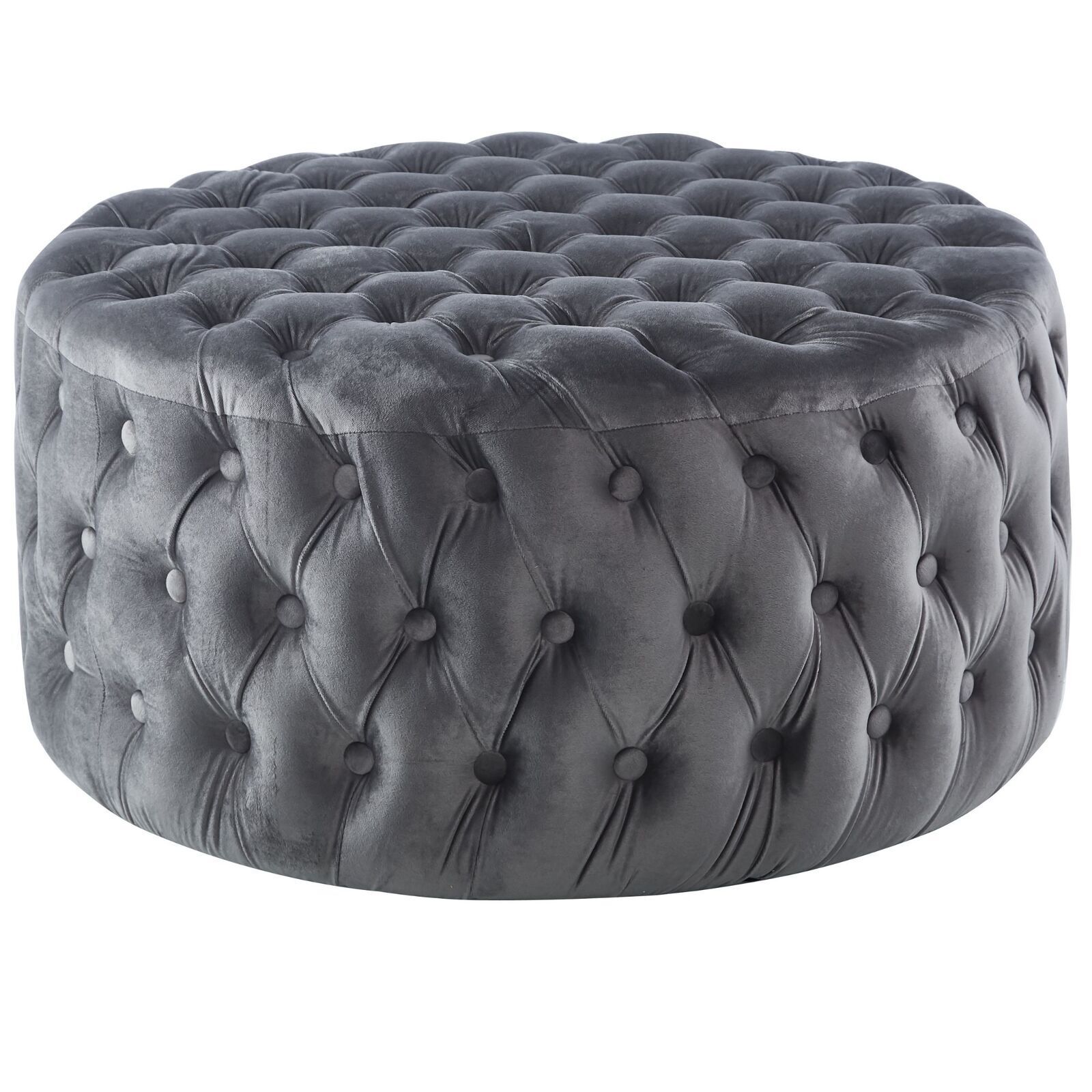 Cosmos Tufted Velvet Fabric Round Ottoman Footstools Price