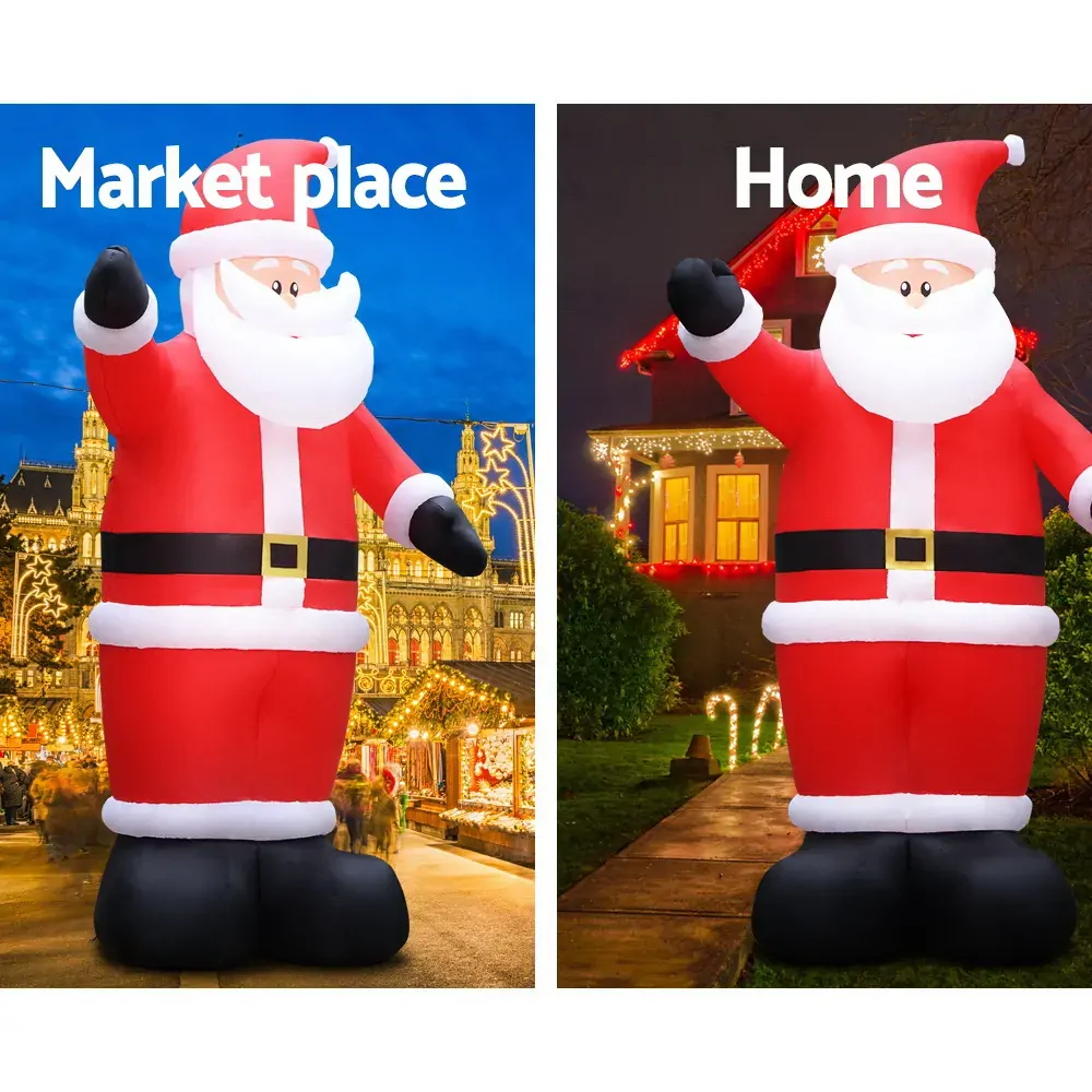 Jingle Jollys Christmas Inflatable Santa Decorations Outdoor Air-Power Light Price