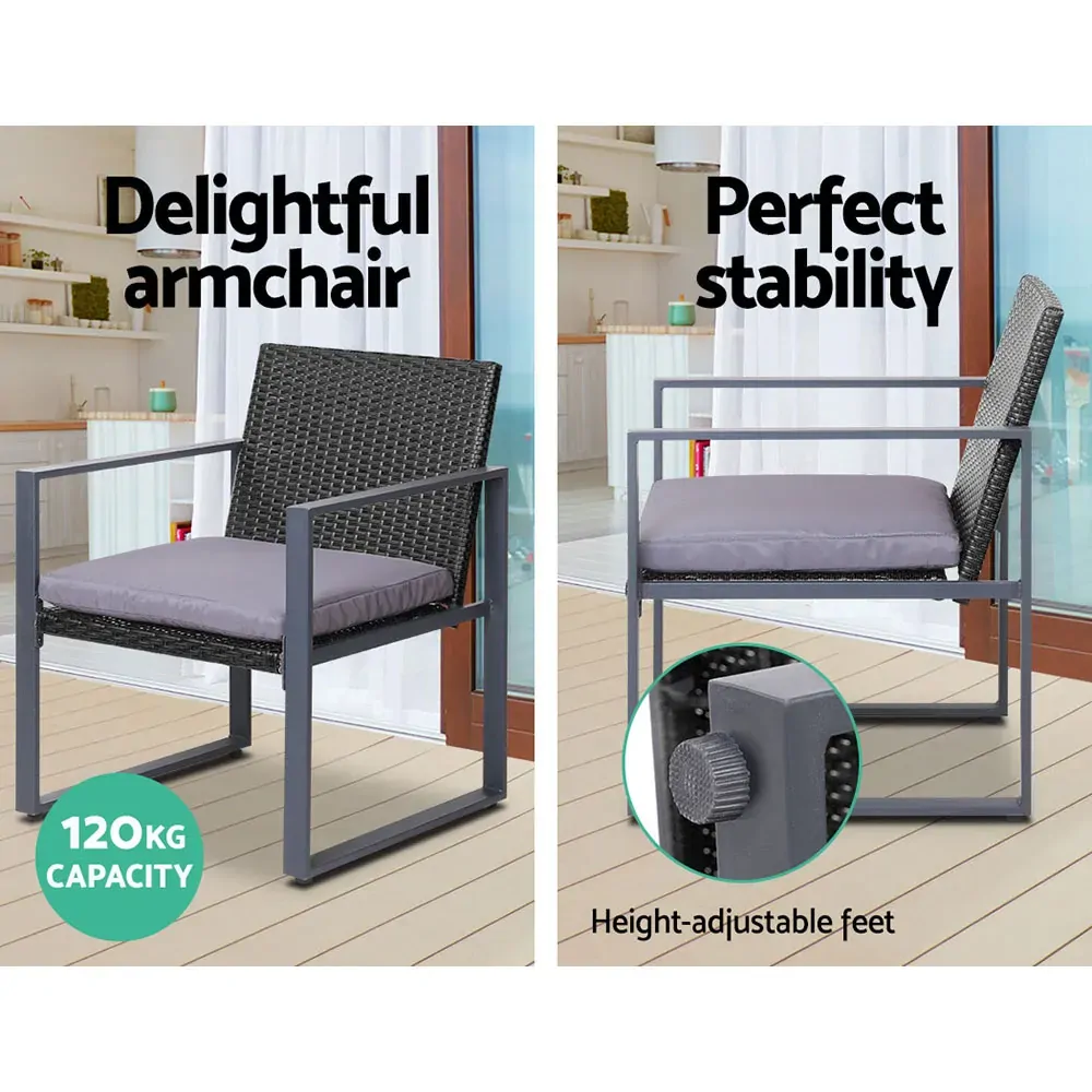 4PC Outdoor Furniture Patio Table Chair Black Price
