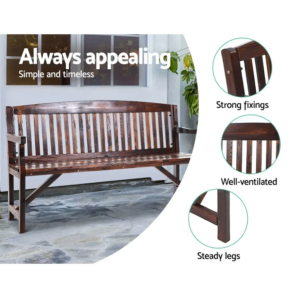 Wooden Garden Bench Chair Outdoor Furniture Decor Patio Deck 3 Seater Price
