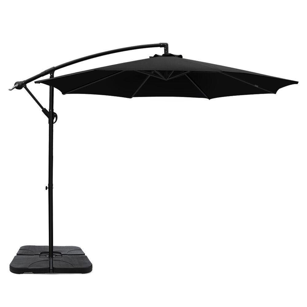 3M Umbrella with Base Outdoor Umbrellas Cantilever Sun Beach Garden Patio Price