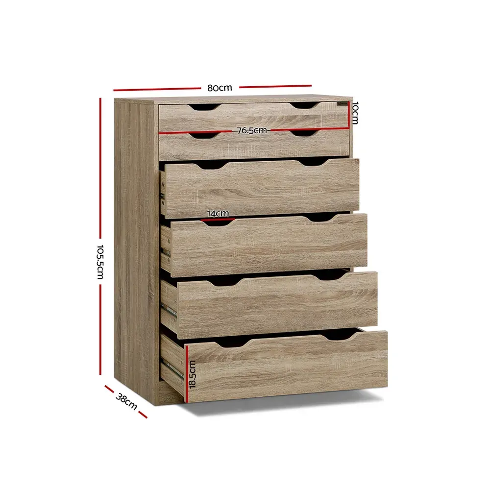 6 Chest of Drawers Tallboy Dresser Table Storage Cabinet Bedroom Price