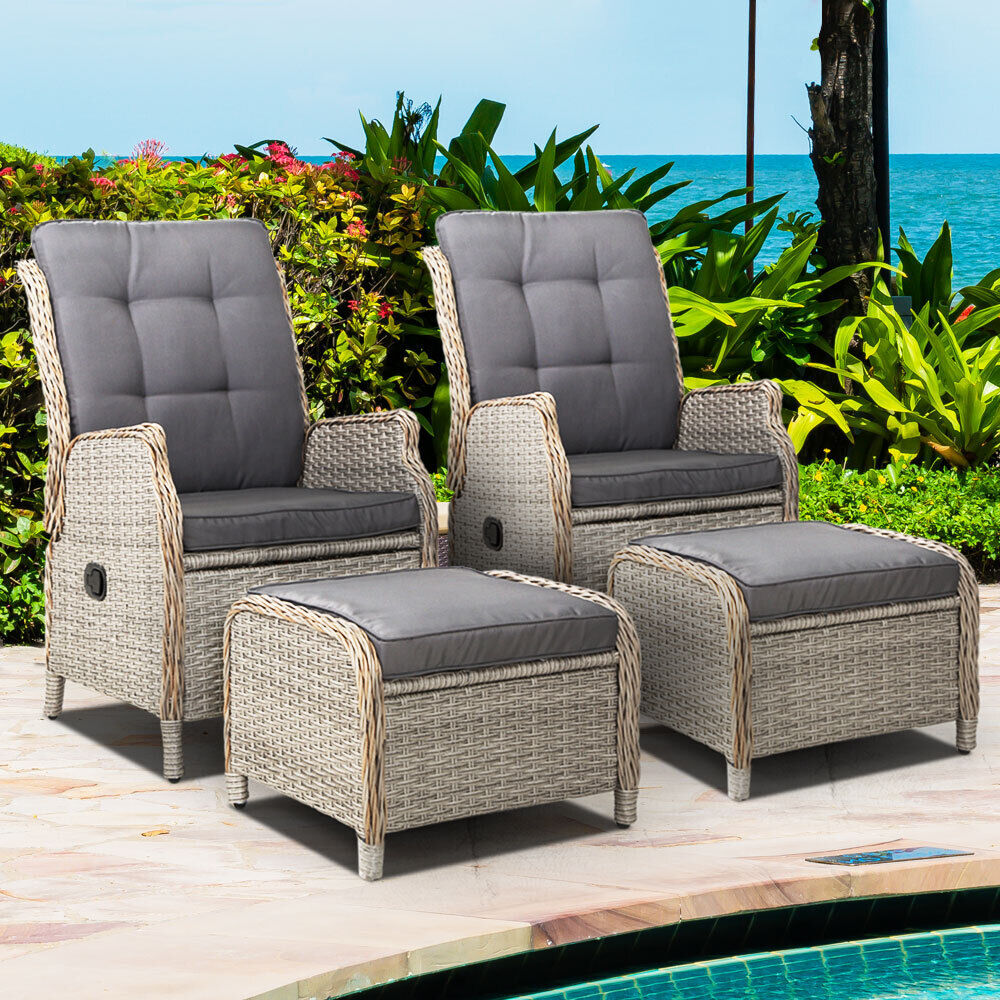 Recliner Chair Sun lounge Setting Outdoor Furniture Patio Wicker Sofa Price
