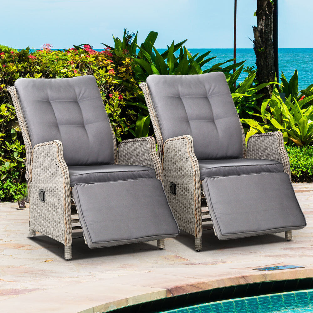 Recliner Chair Sun lounge Setting Outdoor Furniture Patio Wicker Sofa Price