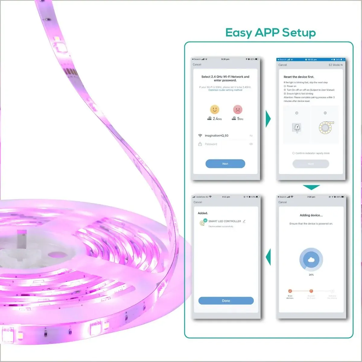 activiva IP65 Smart RGB & Warm White LED Strip Lights Price