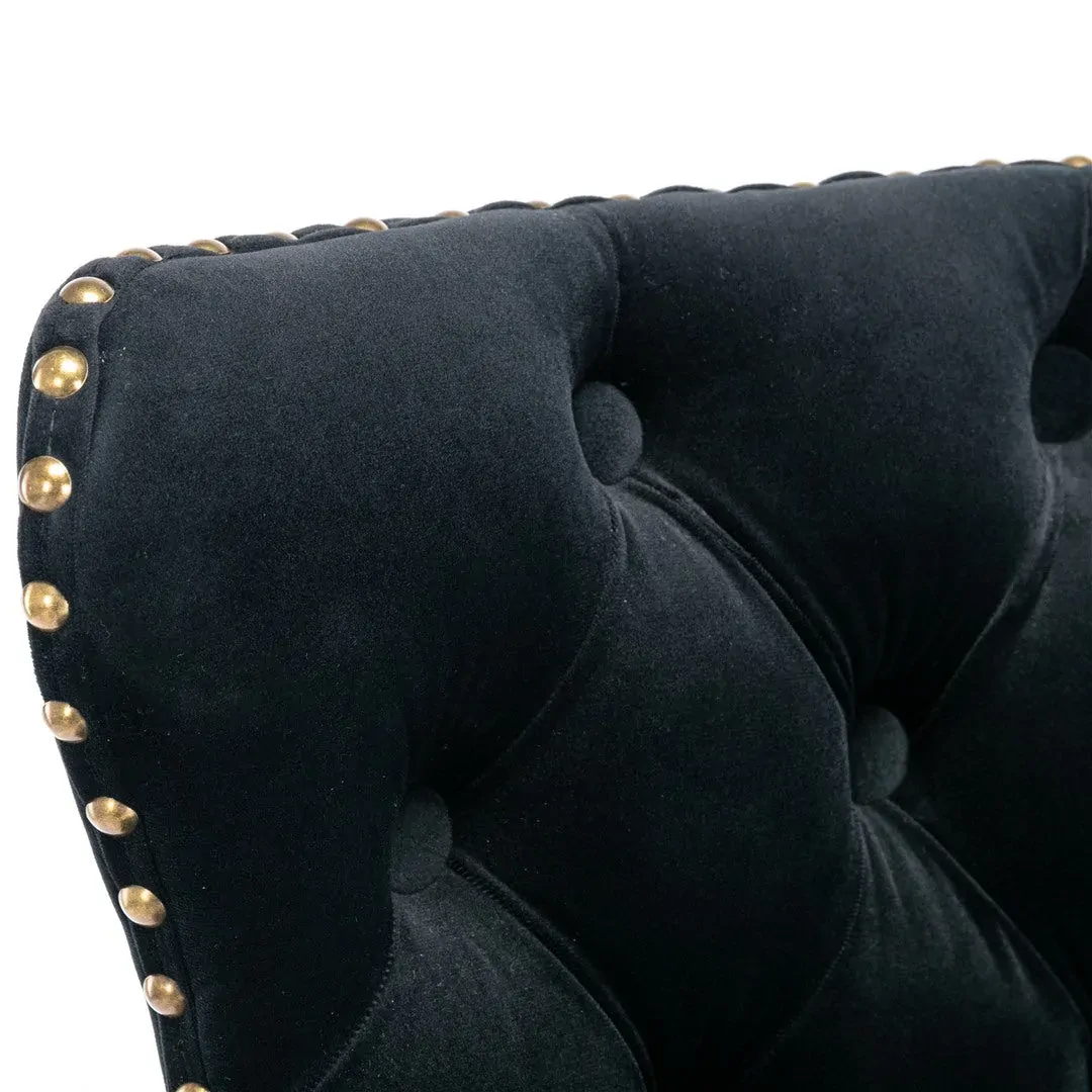 2x Height Adjustable Swivel Bar Stool Velvet Nailhead Barstool with Footrest Price