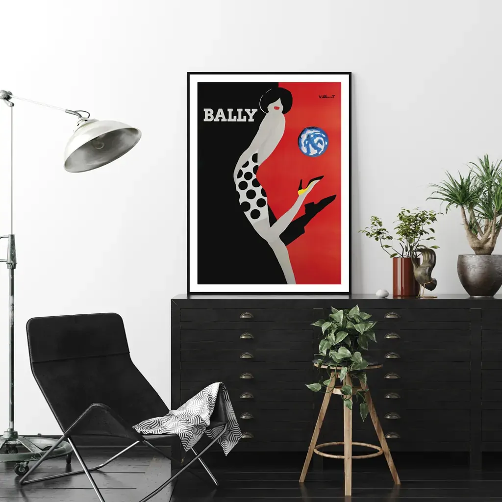 Fashion Bally Black Frame Canvas Wall Art Price