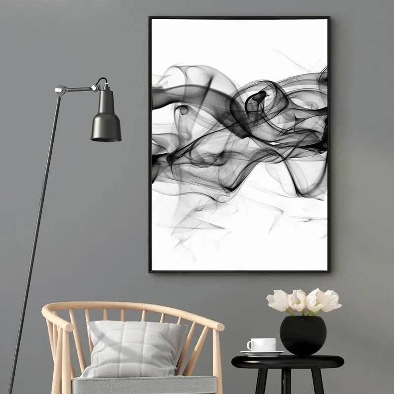 Stylish Abstract Black 2 Sets Black Frame Canvas Wall Art Price