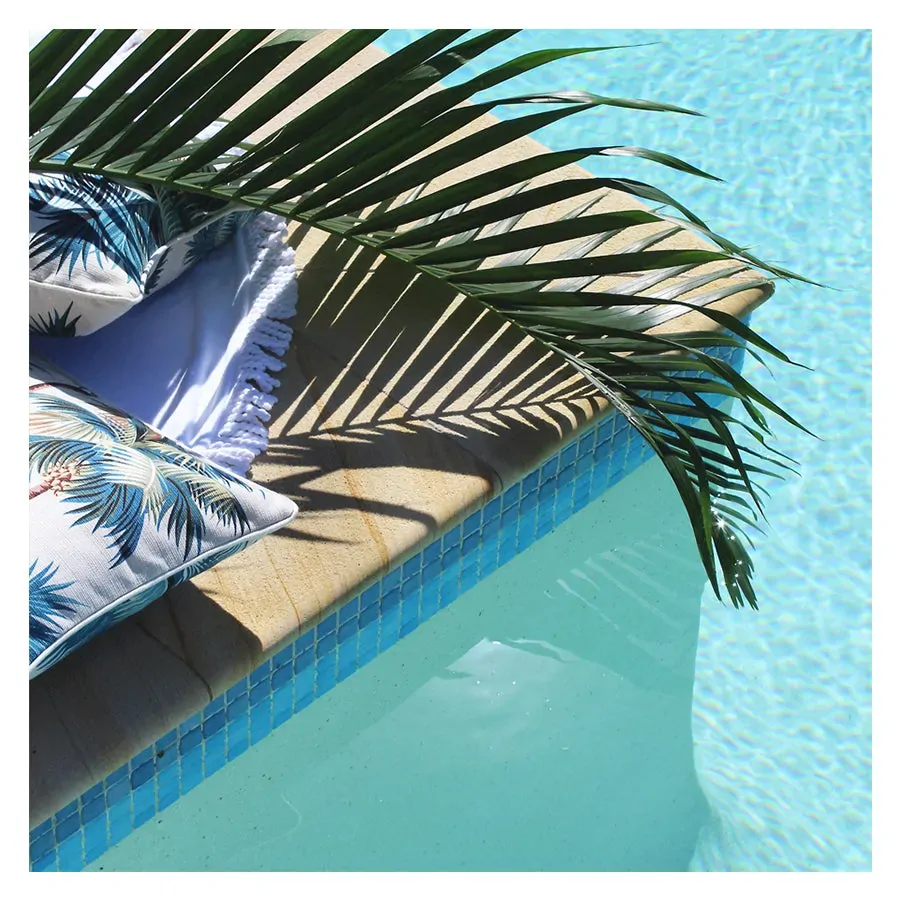 Cushion Cover-With Piping-Palm Trees White Price