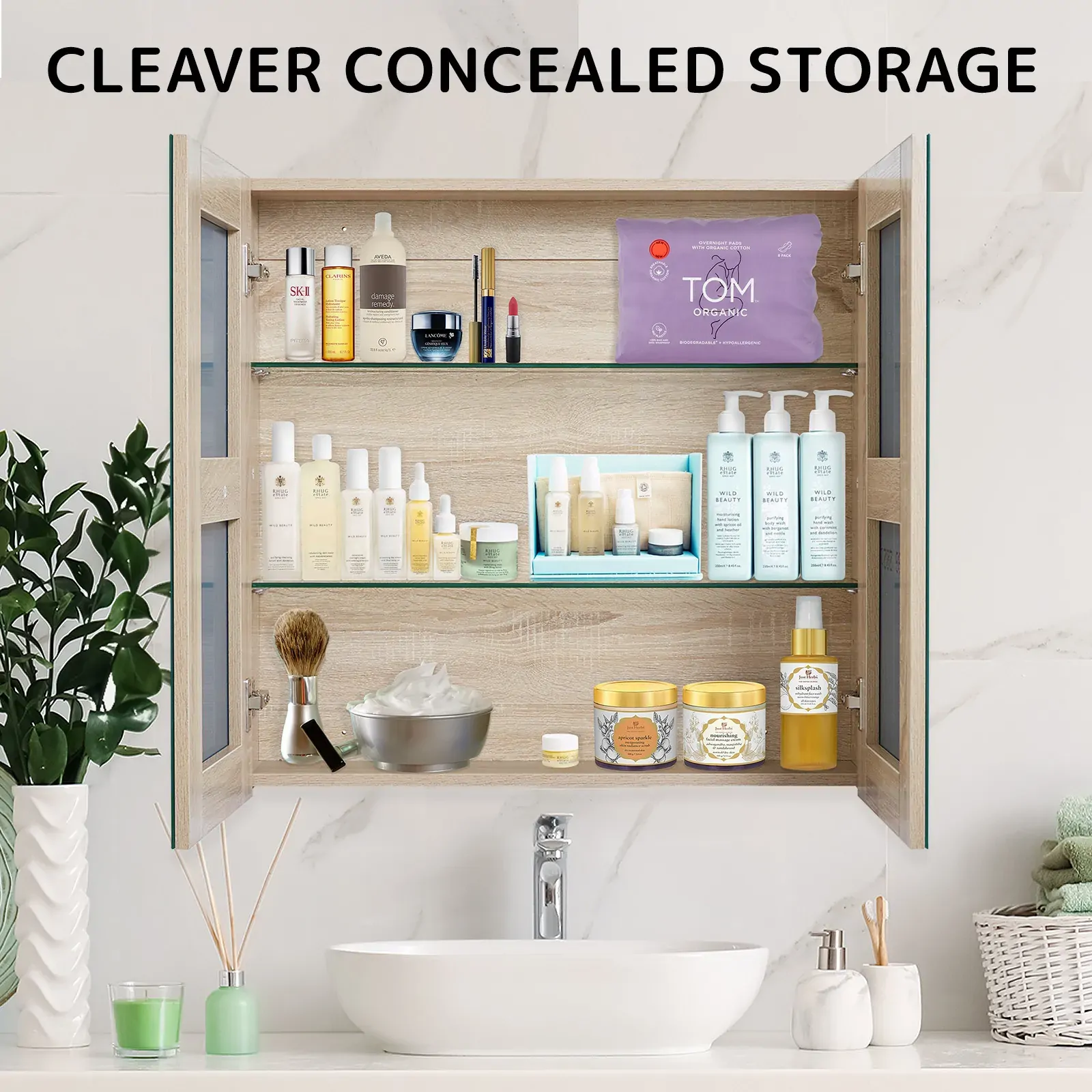 La Bella Bathroom Mirror Cabinet Wall Twin Door Shaving Storage Price