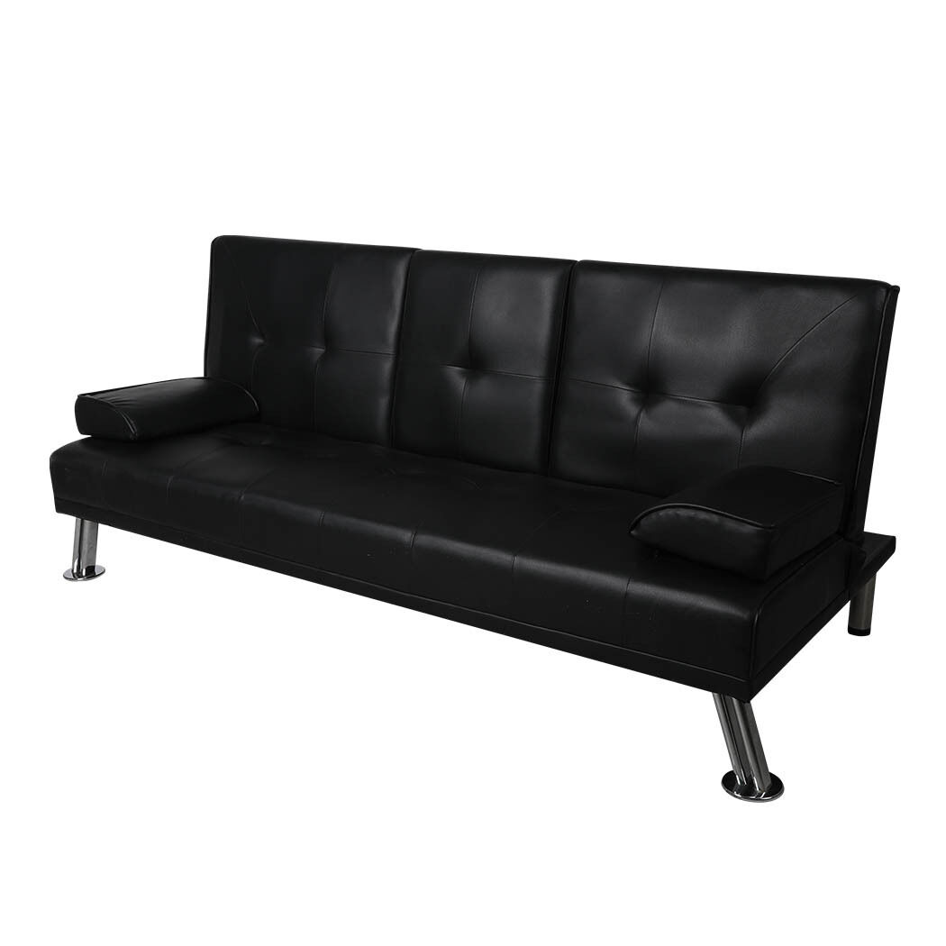 Burien Adjustable Sofa Bed Lounge Futon Couch Leather Beds 3 Seater Cup Holder Recliner Price