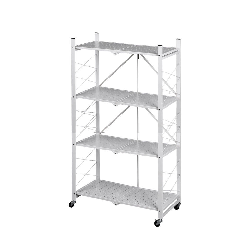 Foldable Storage Shelf Display Rack Bookshelf Bookcase Wheel Collapsible Price