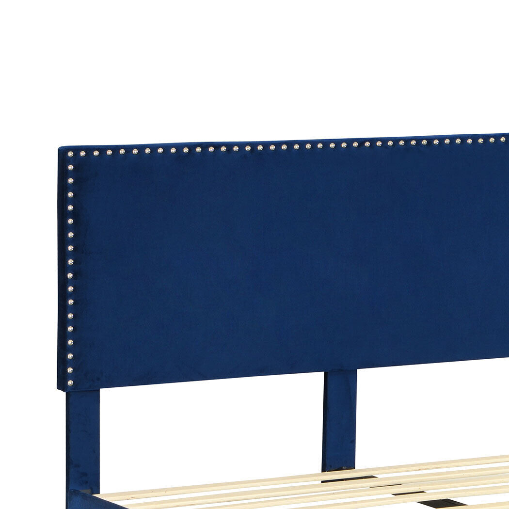Nurom Bed Frame Mattress Base Platform Wooden Velevt Headboard Price