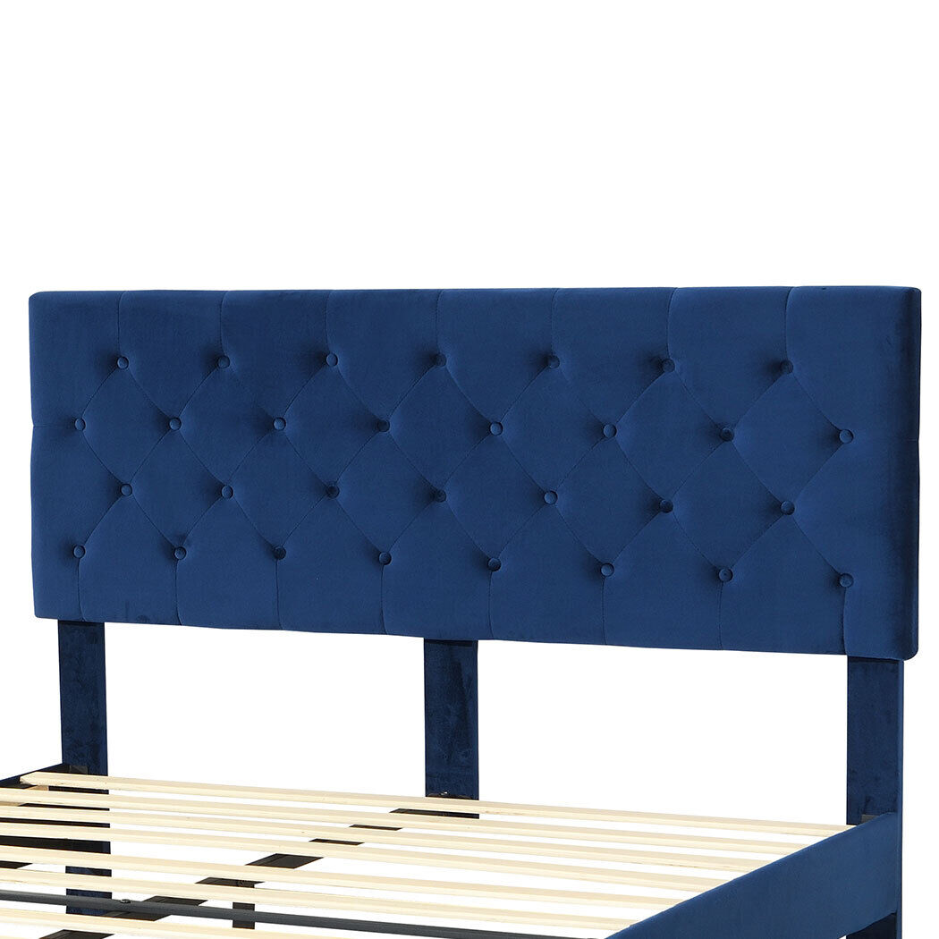 Air Bed Frame Mattress Base Platform Wooden Velevt Headboard Price