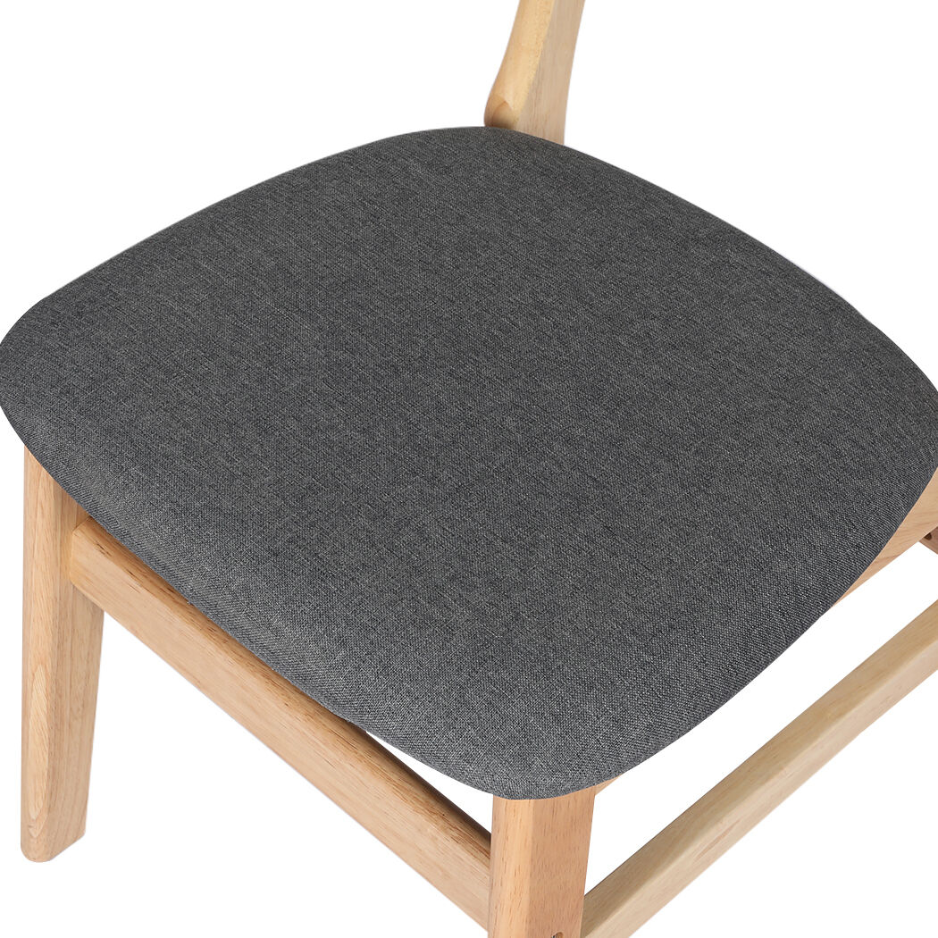 Dining Chair Kitchen Table Chair Natural Wood Linen Fabric Cafe Lounge Price