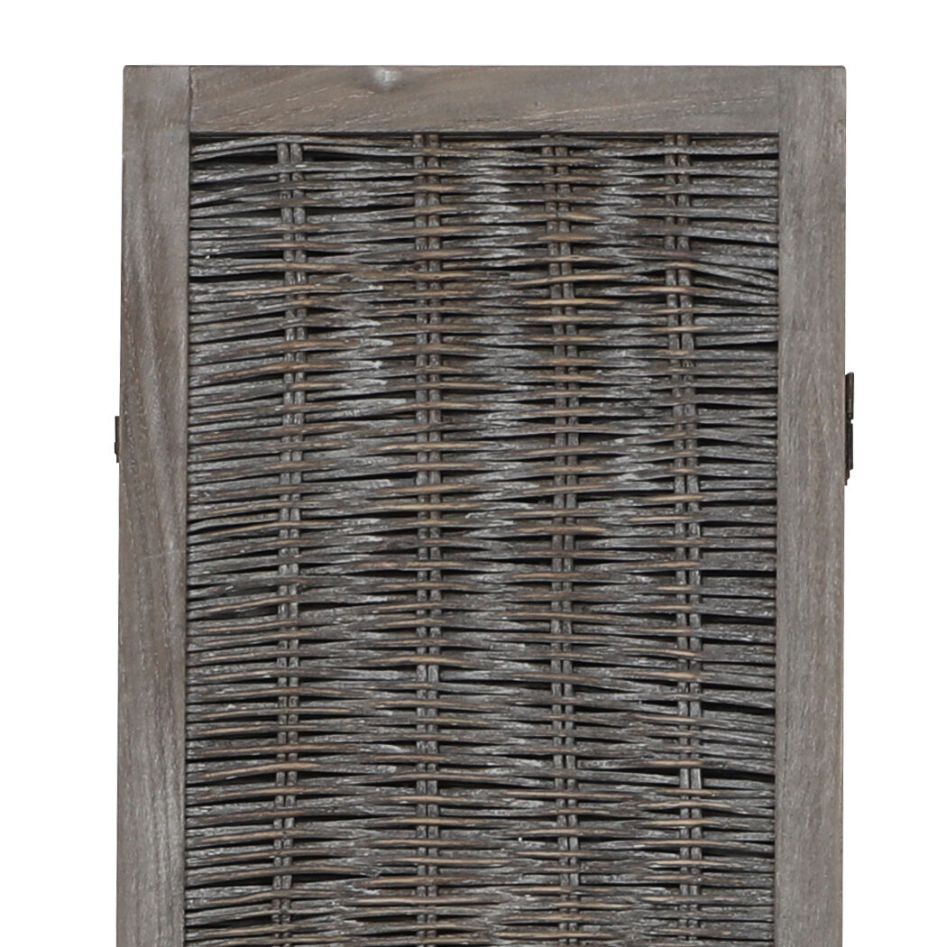 Sherborne Room Divider Screen Privacy Rattan Timber Fold Woven Grey Price
