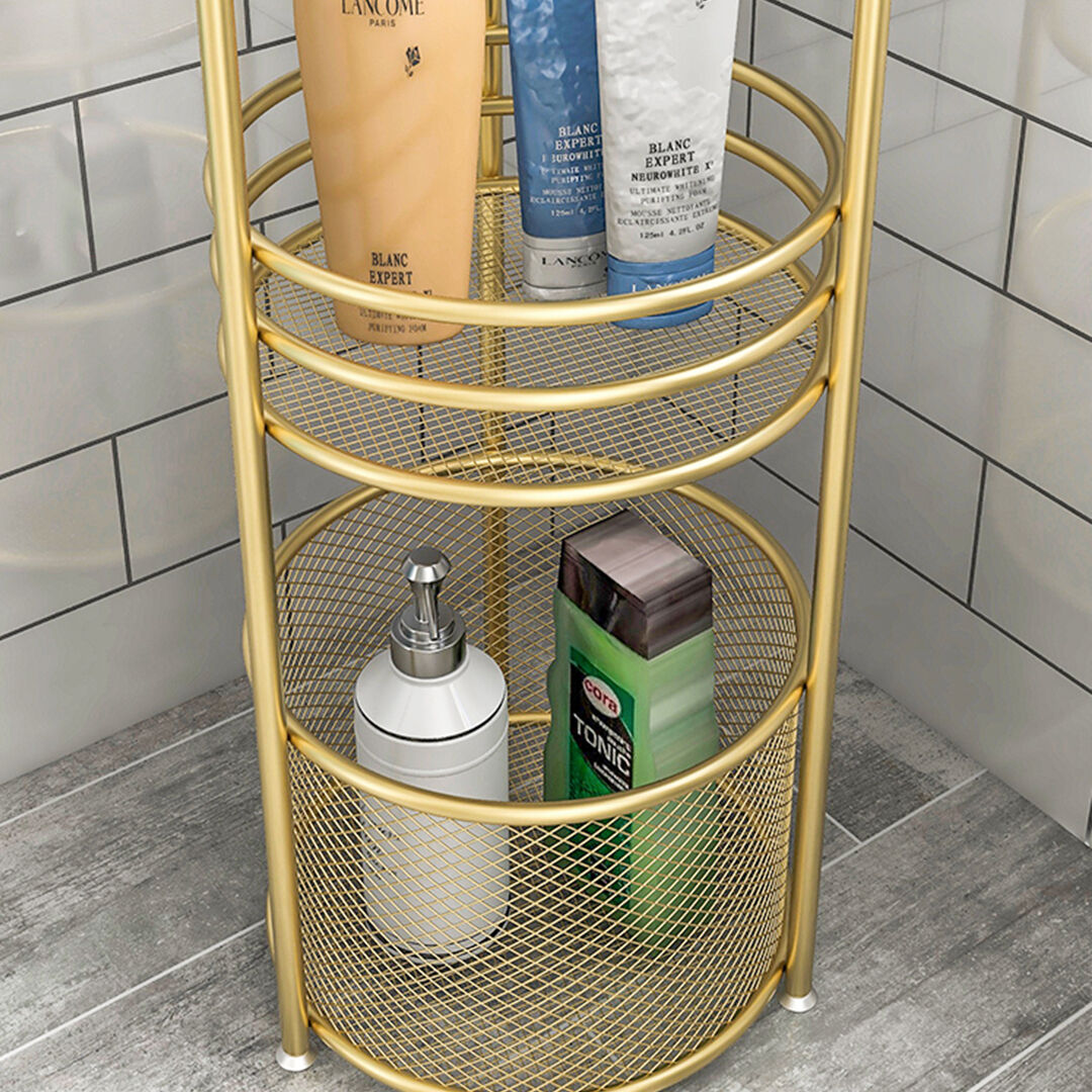 3 Tier Bathroom Freestanding Storage Shelf Multifunctional Display Rack Organiser with Basket Price