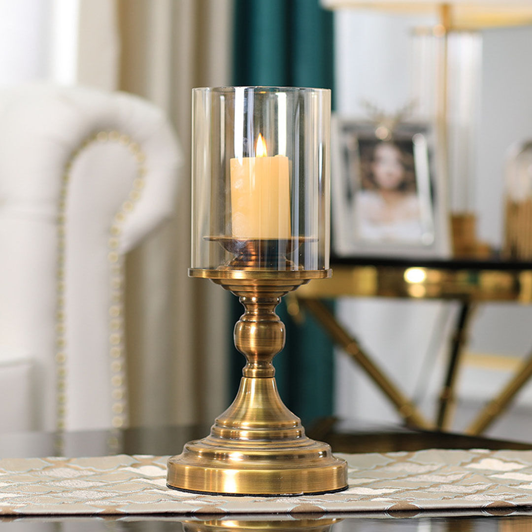 Gold Nordic Deluxe Candlestick Candle Holder Stand Pillar Glass /Iron Price