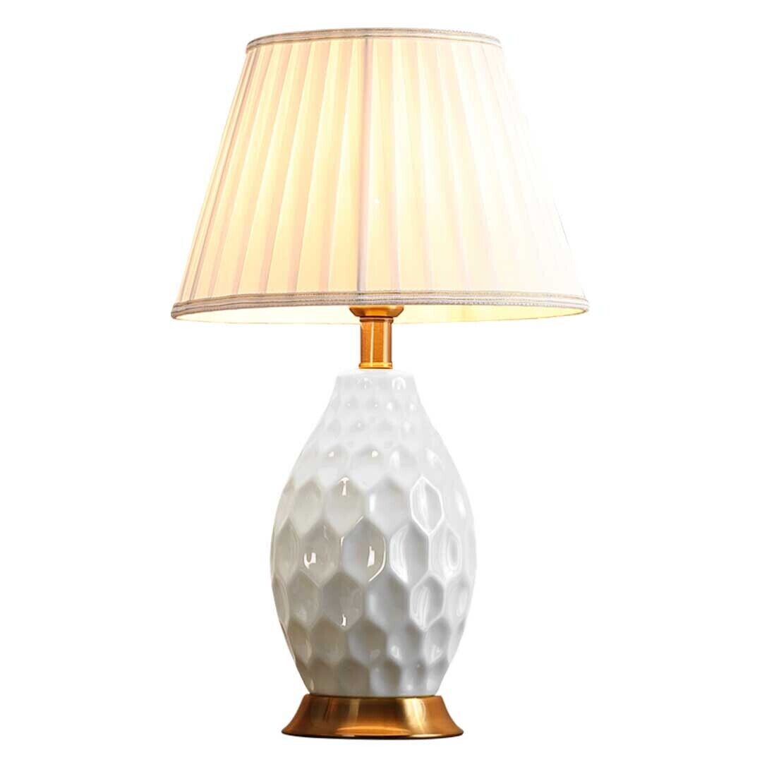 Textured Ceramic Oval Table Lamp with Gold Metal Base Price