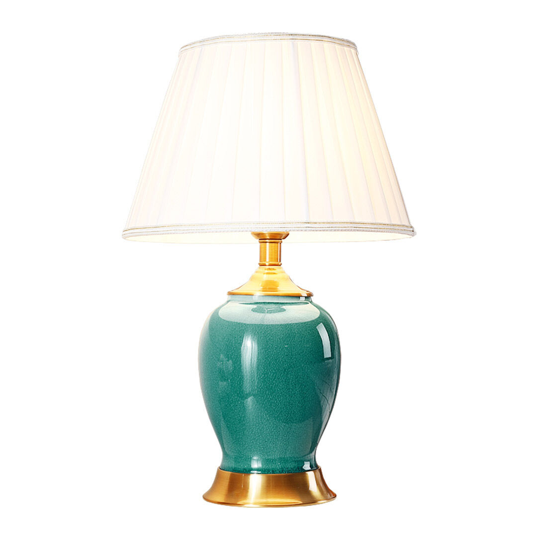 Ceramic Oval Table Lamp with Gold Metal Base Desk Lamp Price