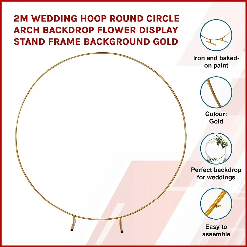 2M Wedding Hoop Round Circle Arch Backdrop Flower Display Stand Frame Background. Price