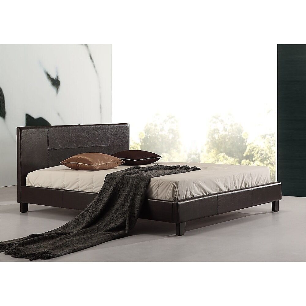 Double PU Leather Bed Frame White Price
