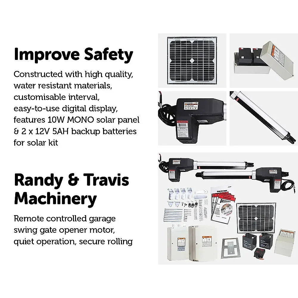 1000KG Solar Double Swing Auto Motor Remote Gate Opener Price