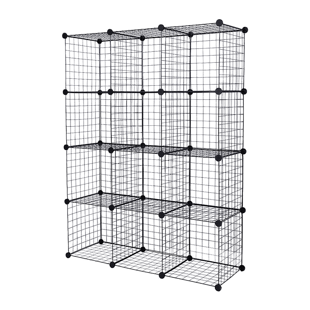 12 Cube Wire Grid Organiser Bookcase Storage Cabinet Wardrobe Closet Price