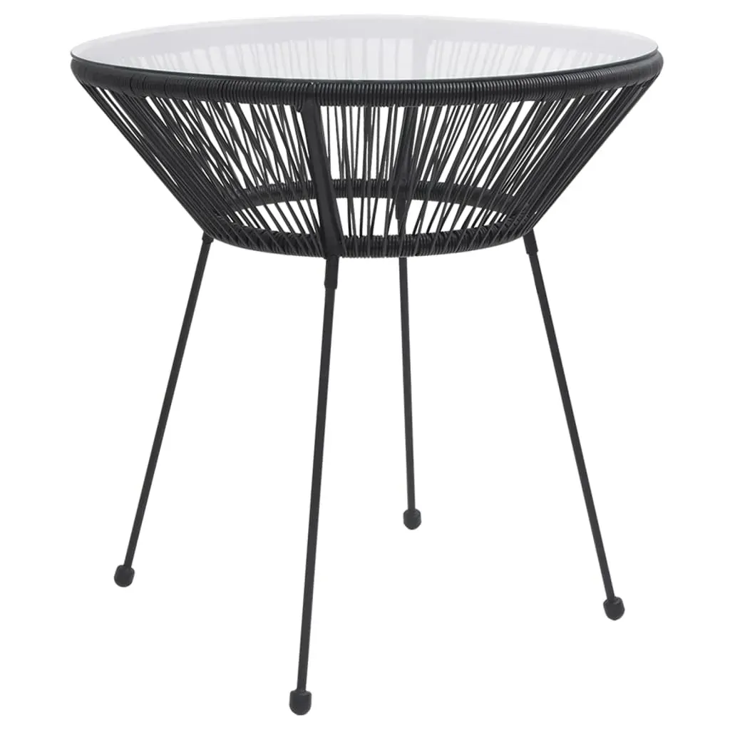 Outdoor Dining Set PVC Rattan Black Price