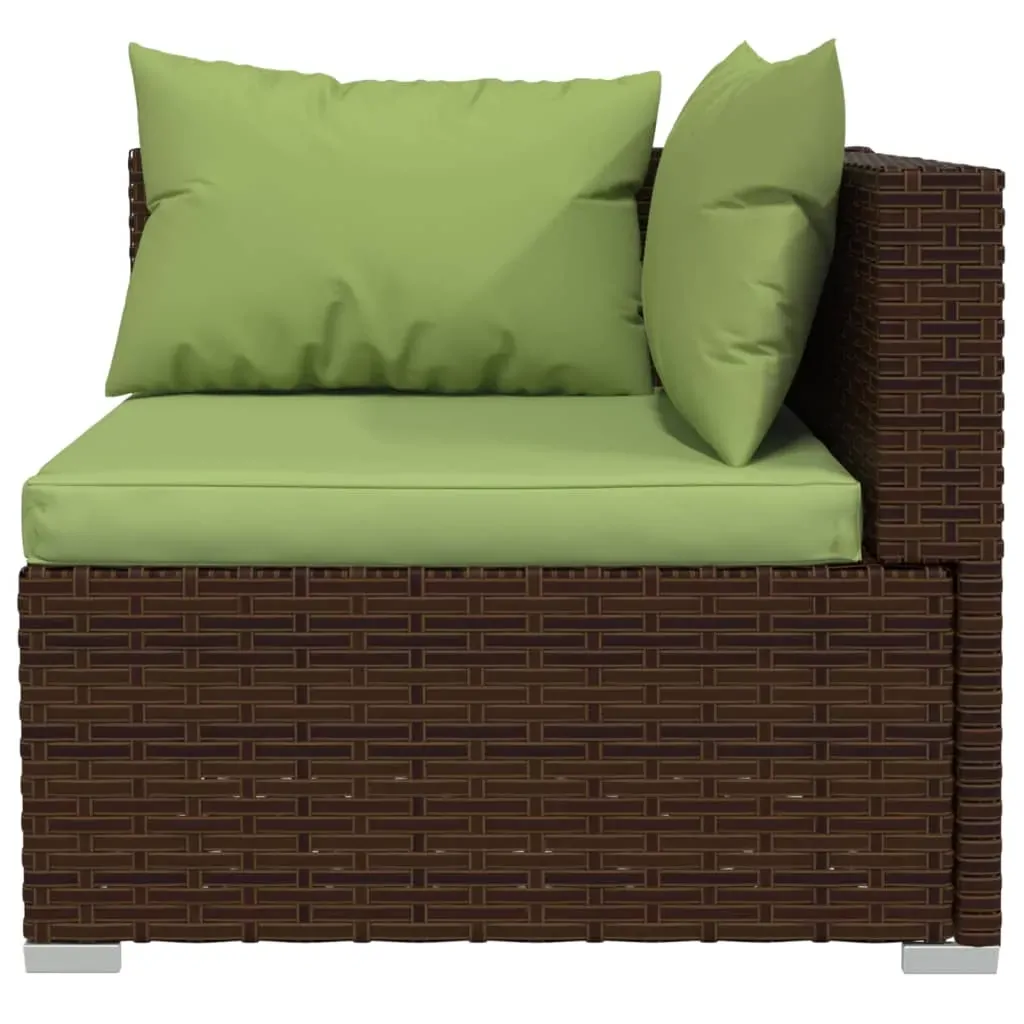 Garden Lounge Set with Cushions Poly Rattan Brown Price