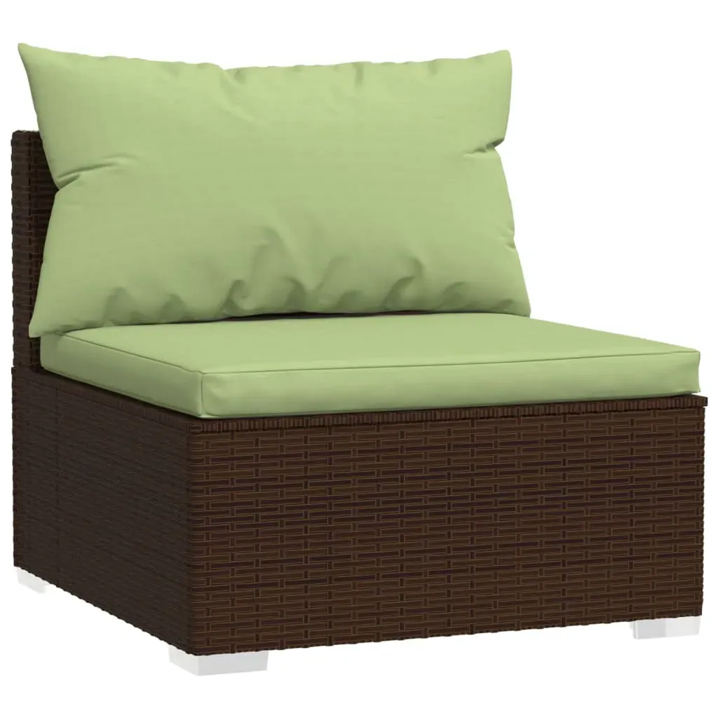Garden Lounge Set with Cushions Brown Poly Rattan Price