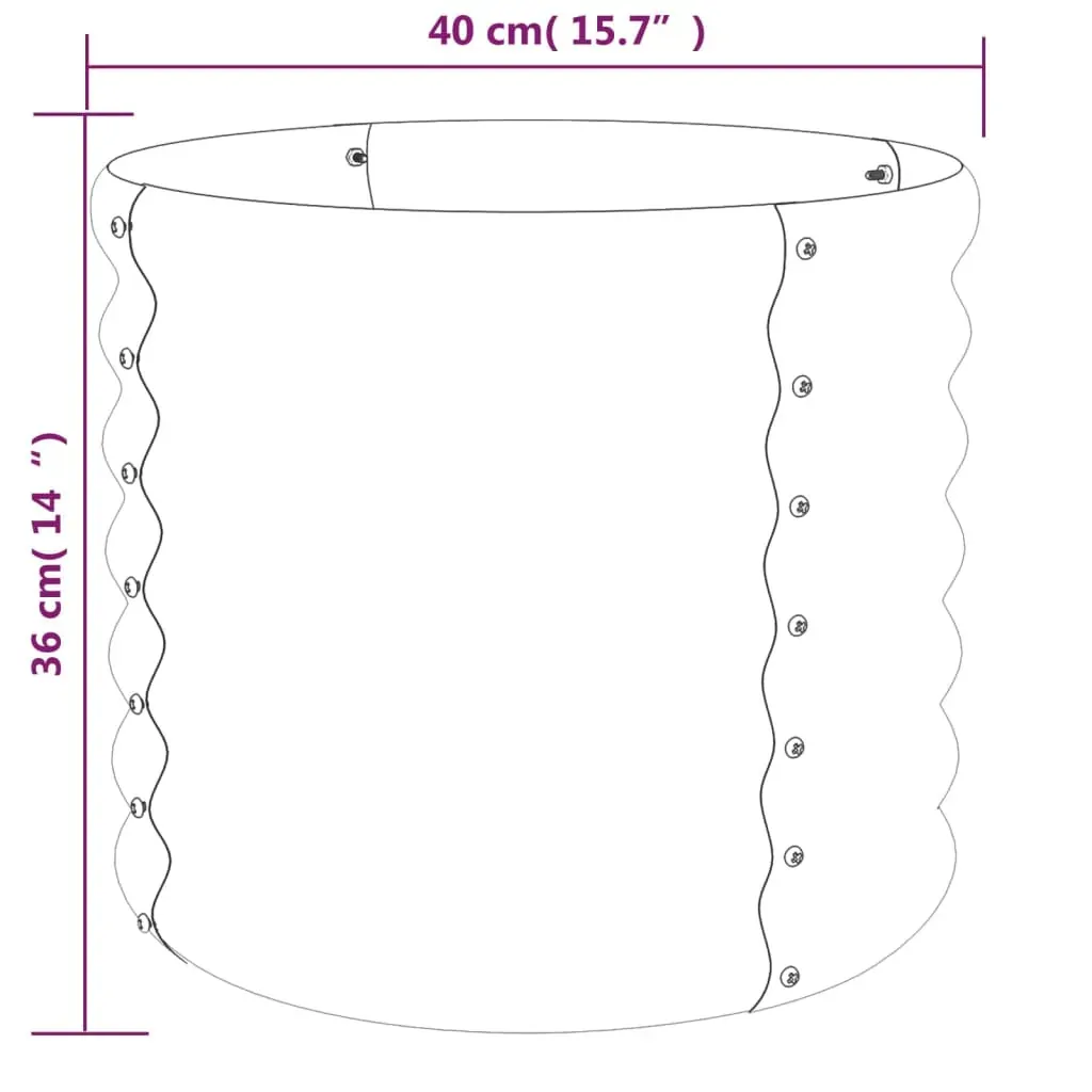 Garden Planter Powder-coated Steel 40x40x36 cm Price