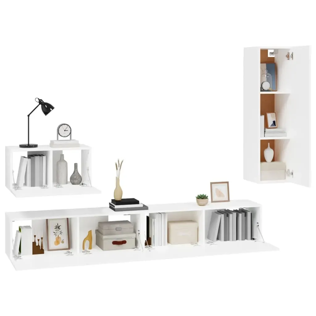Hemet 4 Piece TV Cabinet Set Engineered Wood Price