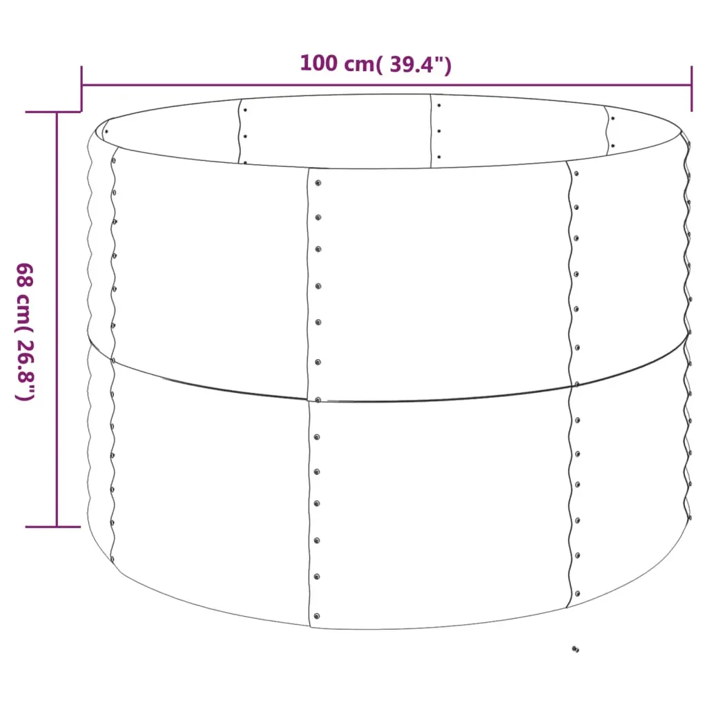 Garden Planter Powder-coated Steel Grey Price