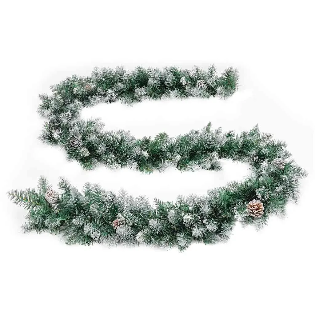 Christmas Garland with LED Lights Green PVC Price