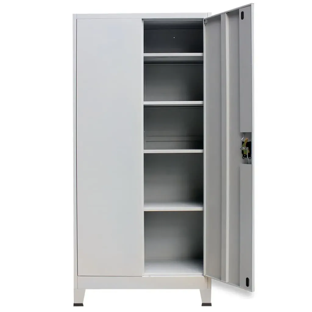 Office Cabinet with 2 Doors Steel Grey Price