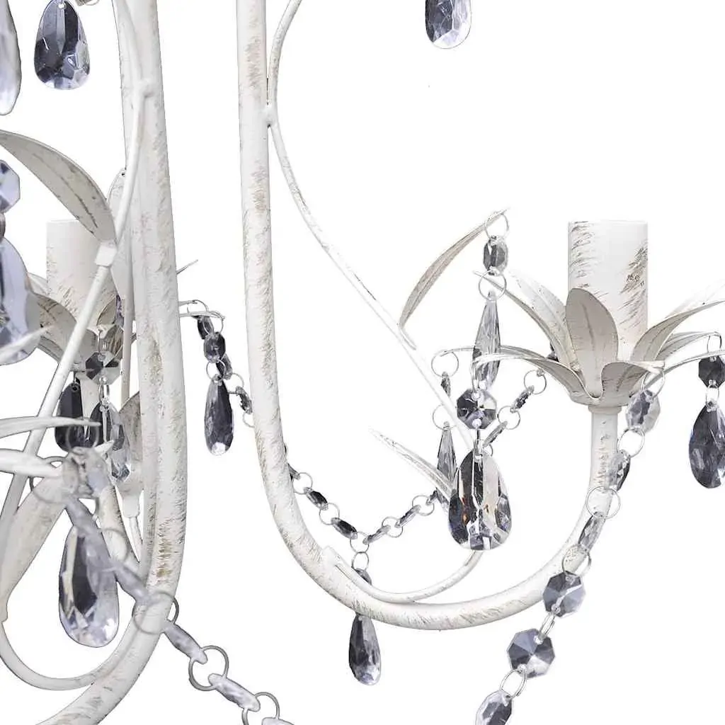 Crystal Pendant Ceiling Lamp Chandelier Elegant White Price