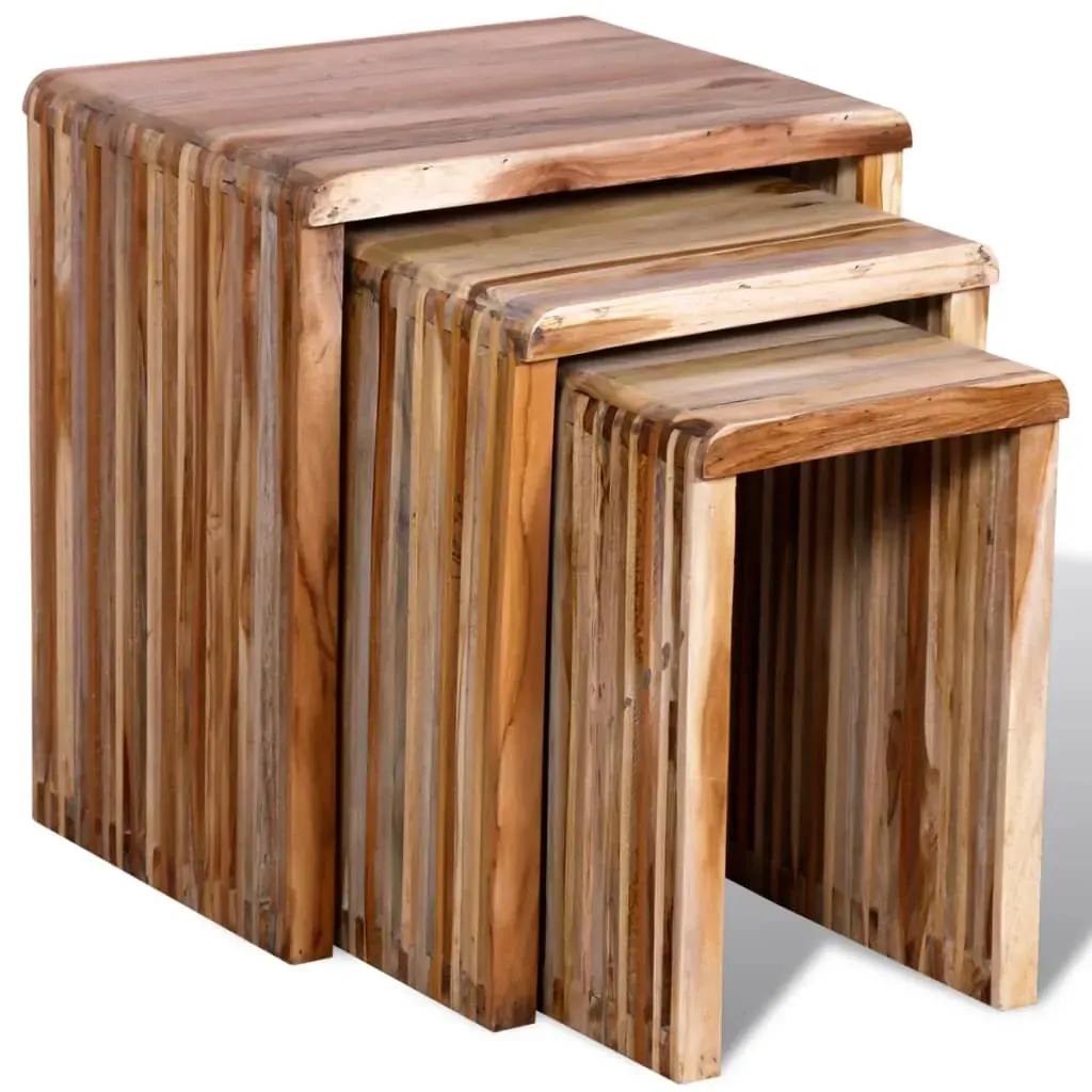Nesting Table Set 3 Pieces Reclaimed Teak Price