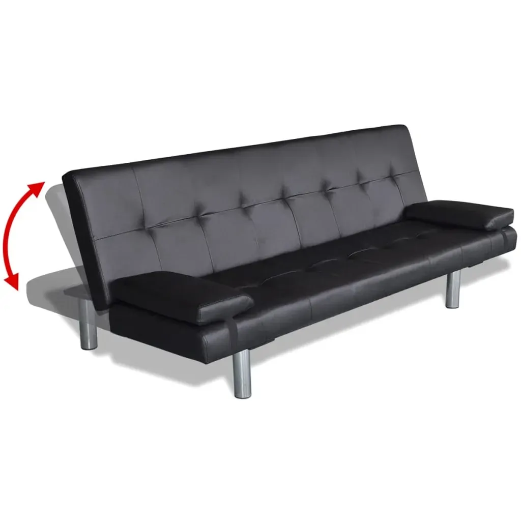 Rutland Sofa Bed with Two Pillows Artificial Leather Adjustable Price